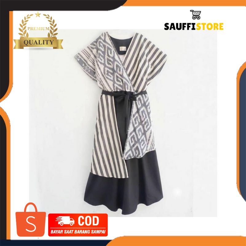 ( READY STOCK ) dress tenun dress etnik dress tenun etnik baju tenun baju kondangan etnik Tenun Asli