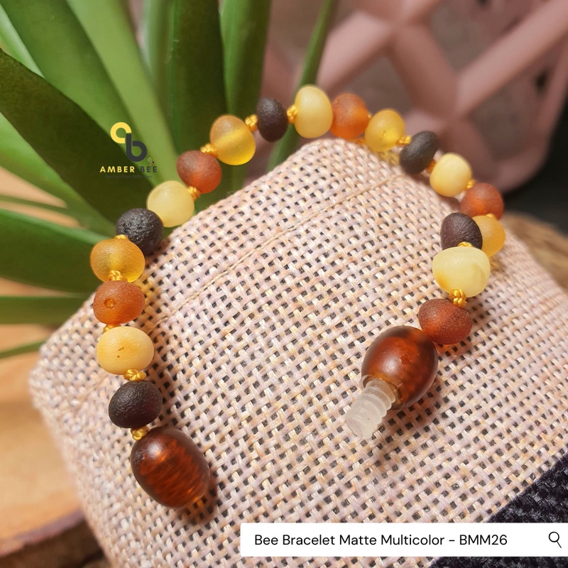 Gelang Amber Anak Balita dan Remaja Premium Matte Multicolor BMM26 By Amber Bee