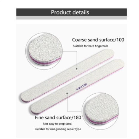 NAIL FILE KIKIR LURUS 100/180 / buffer kikir asah asa kuku mani pedi