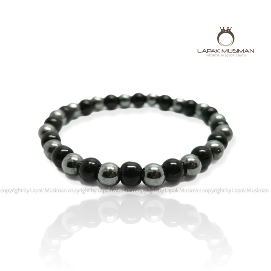 [Bayar di Tempat] GELANG KESEHATAN BATU HEMATITE MAGNETIC ASLI ORIGINAL