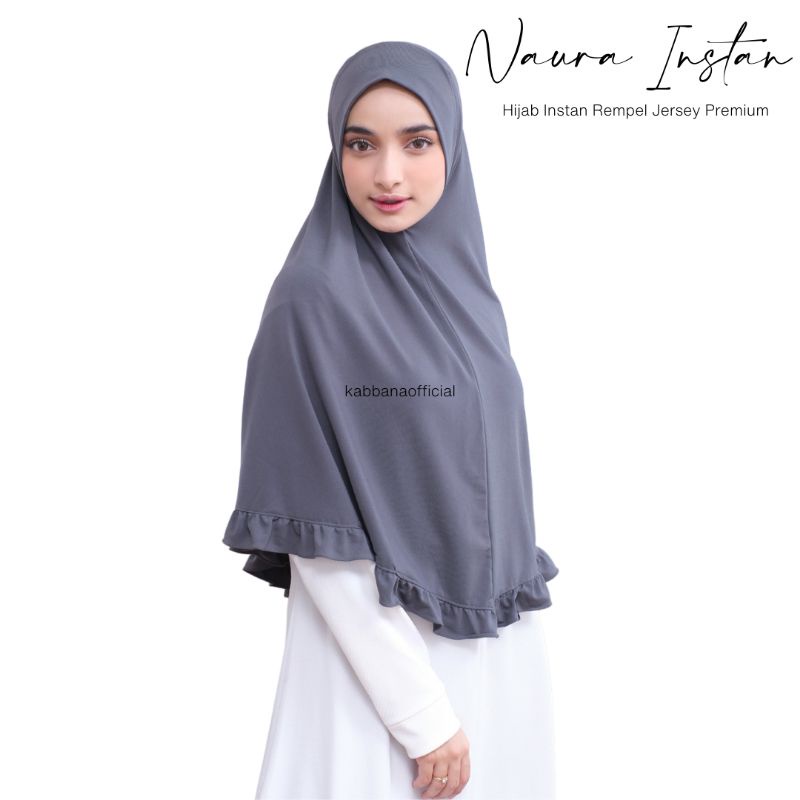 Naura Instan - Hijab Bergo Jersey Premium Jersey Premium Jilbab Rempel Non Pad