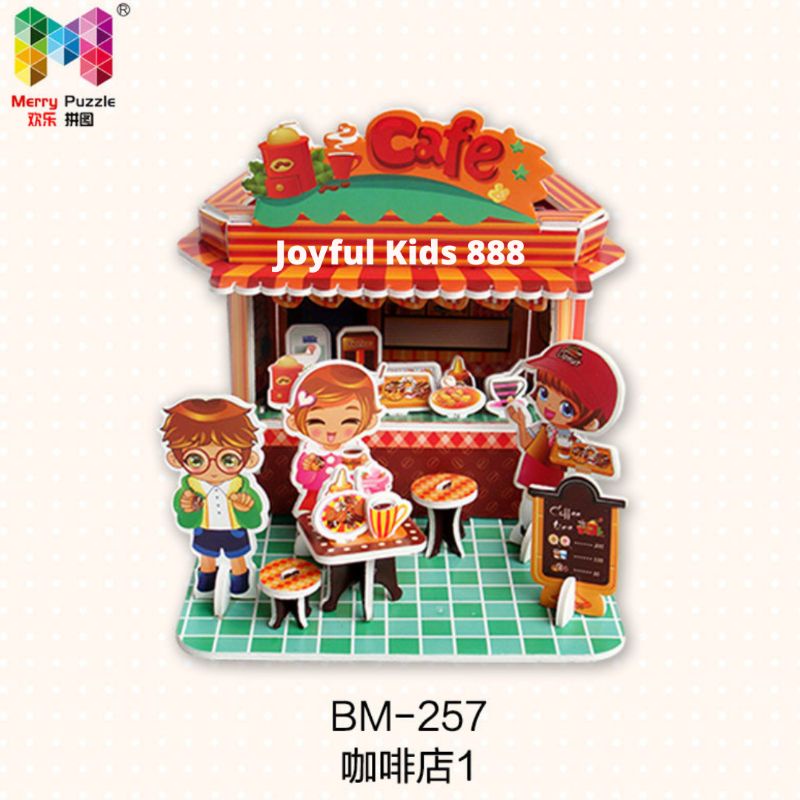 Mainan Edukasi Jigsaw Puzzle 3D Part 9 Seri Miniatur Street Shop &amp; Street Resto