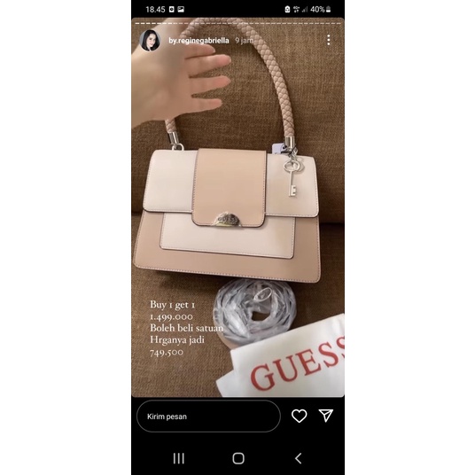 Tas Guess diskon 50% putih