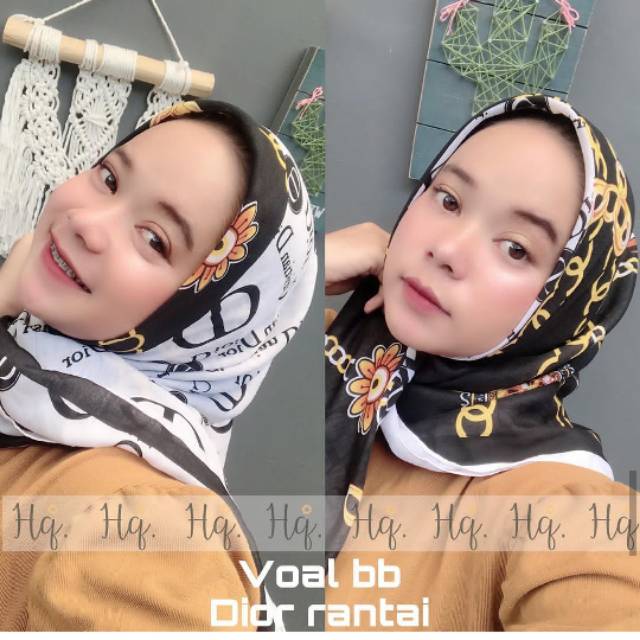 HIJAB SEGI EMPAT VOAL BB / SQUARE VOAL PRINT MOTIF LV DIOR /voal lv/voal dior/voal cotton