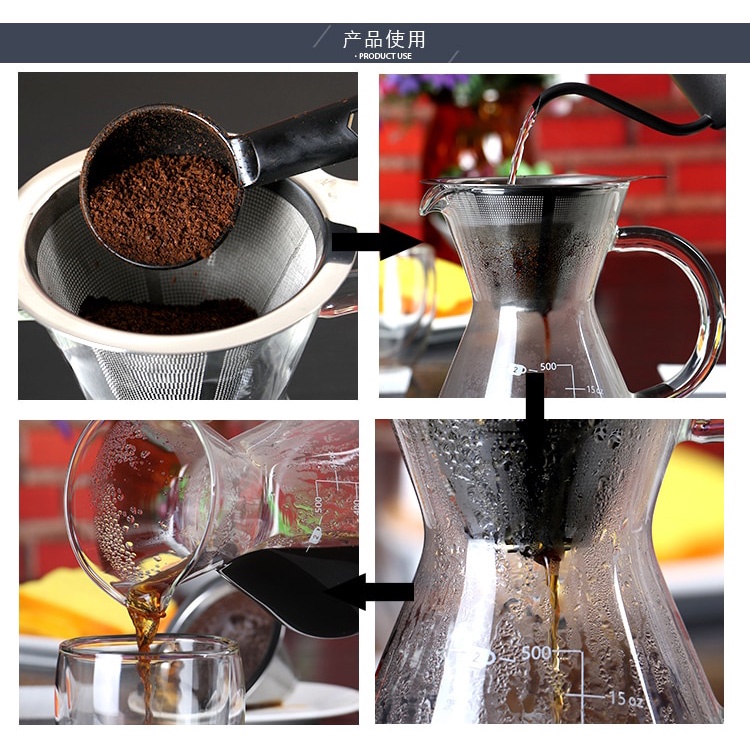 Coffee Maker Pot V60 Teko Kopi Barista 600ml with Filter