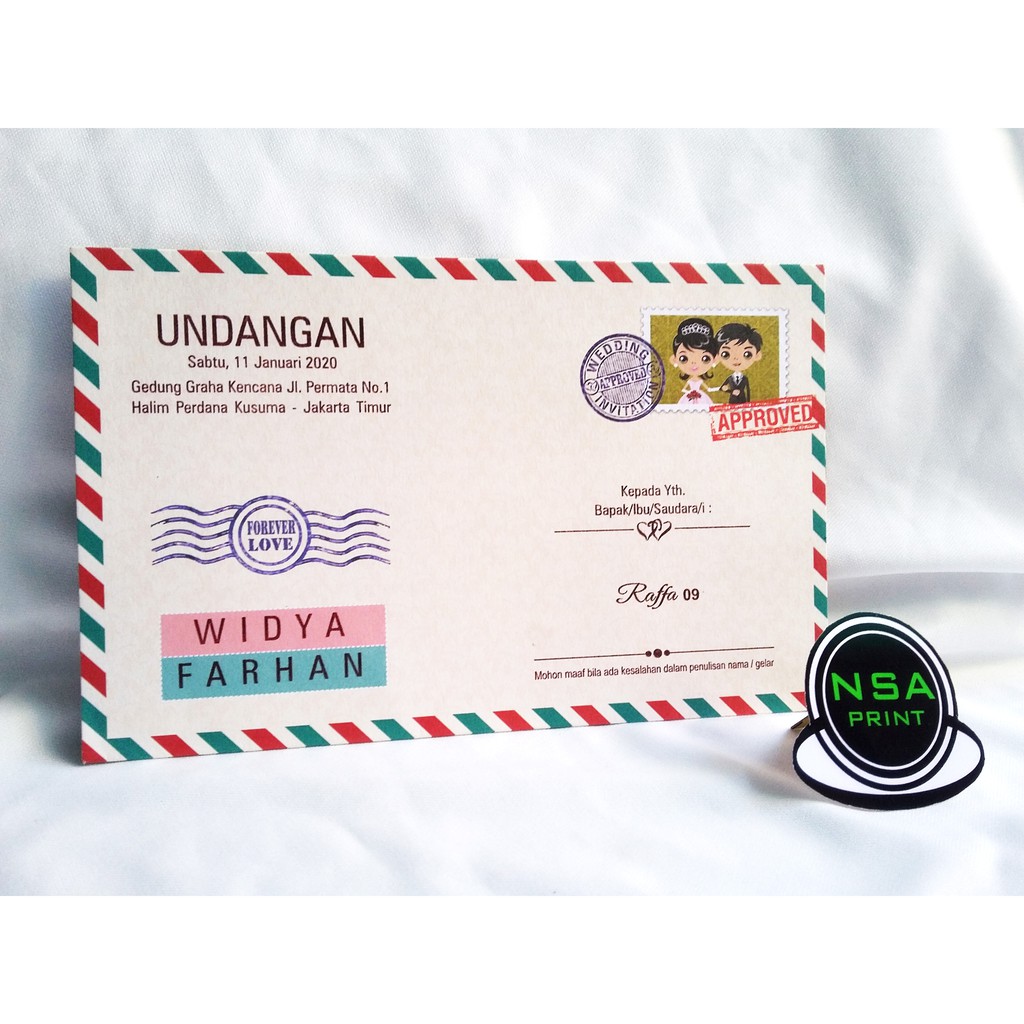 Undangan Pernikahan Unik Airmail Terbaru