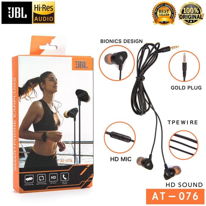 Zuki Store HANDSFREE / HEADPHONE / EARPHONE / HEADSET JBL AT 076