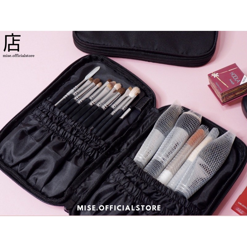 MISE BLACK ORGANIZER POUCH BRUSH/TEMPAT BRUSH MUA/TEMPAT KUAS BRUSH/BRUSH MURAH