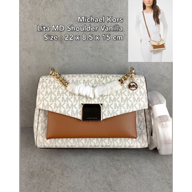 MK Lita Medium Shoulder Vanilla