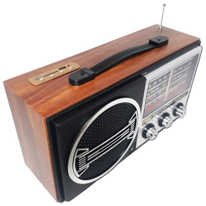 Radio Portable Model Kayu Jadul SONATEC PRI 8288UAR USB-SD Card AM FM