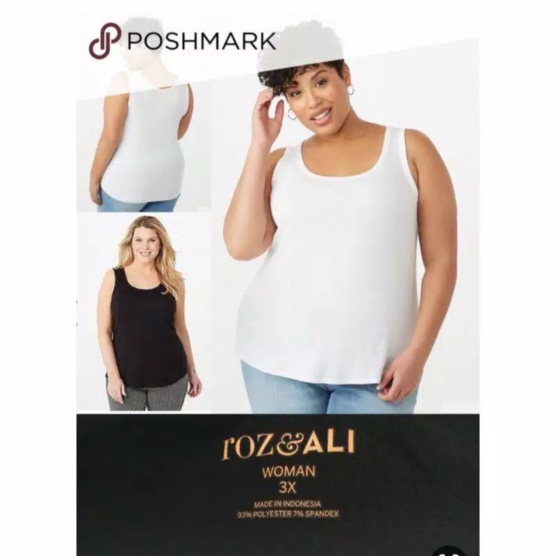 Roz&Ali Tank top Singlet Wanita women Putih Origanal