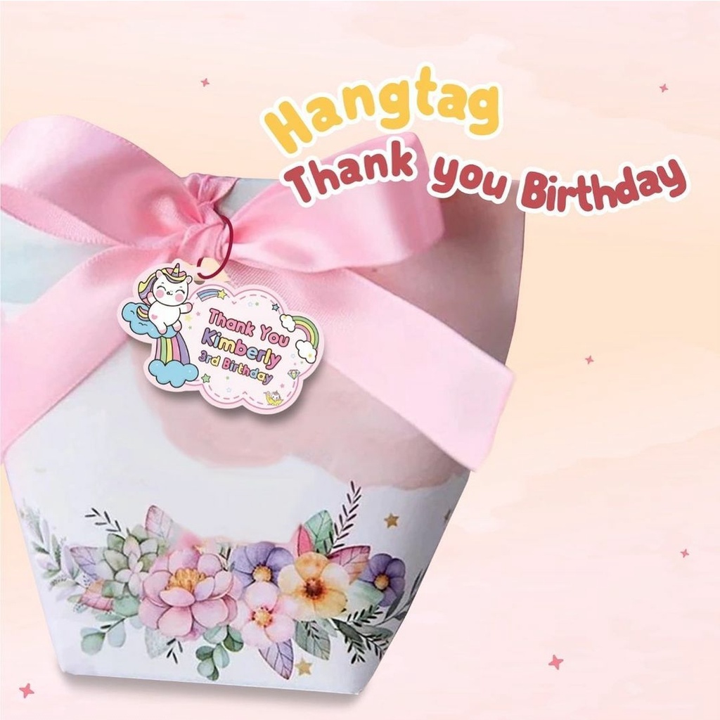 

20 PCS HANGTAG THANKYOU BIRTHDAY LABEL GOODIE BAG ULANG TAHUN ANAK