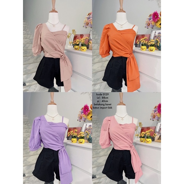 top oneshoulder bkk fashion.oneshoulder top Bkk import best seller.croptop oneshoulder bkk wanita import katun bkk