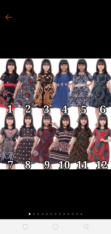 Dress Batik Anak Perempuan Umur 2-10 Tahun - Motif Batik Bervariasi - Batik Anak Harga Ecer