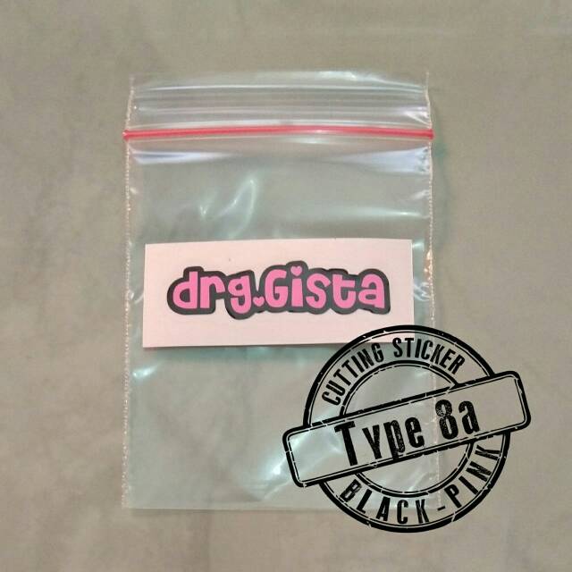 

Cutting sticker nama 2 warna waterproof type 8