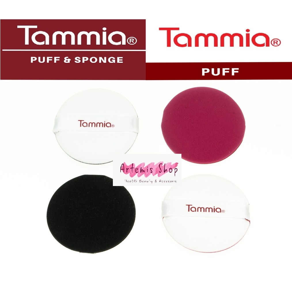 Tammia BB/CC Cushion Round Puff 2ct black / red