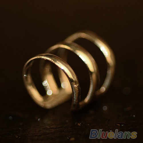 1 Pc Cincin Klip Telinga Model 3 Ring Adjustable Untuk Wanita