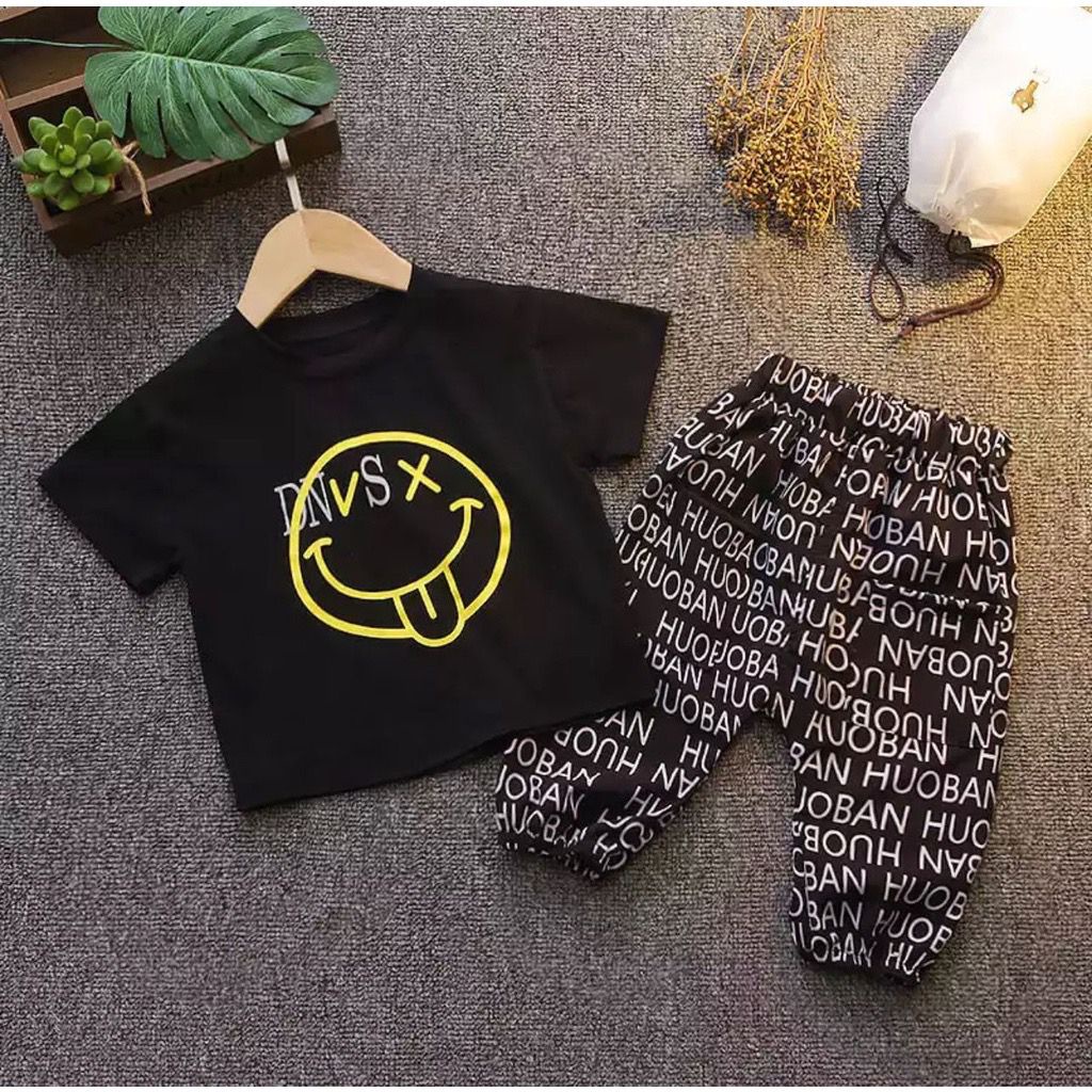 PROMO SETELAN ANAK LAKI-LAKI DAN PEREMPUAN USIA 6-10 BULAN 1-5 TAHUN BISA COD BAYAR DITEMPAT BAHAN KATUN COMBAD MOTIF SMILE DNS KAOS ADEM TERMURAH TERLARIS MASA KINI FASHION TERKEREN TERLUCU  HANYA DI GALERY SHOP08