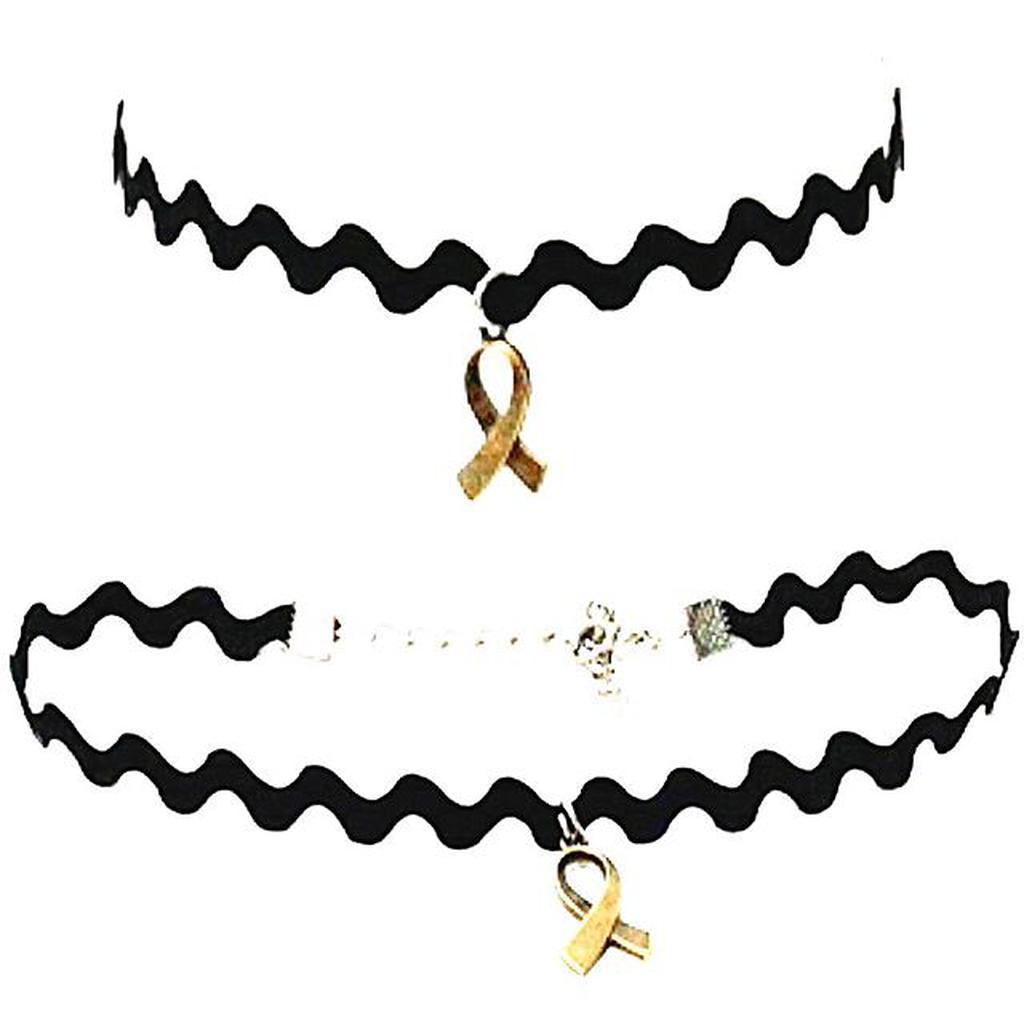 Zigzag Choker Necklace Bronze Cross Bowtie | Kalung Handmade