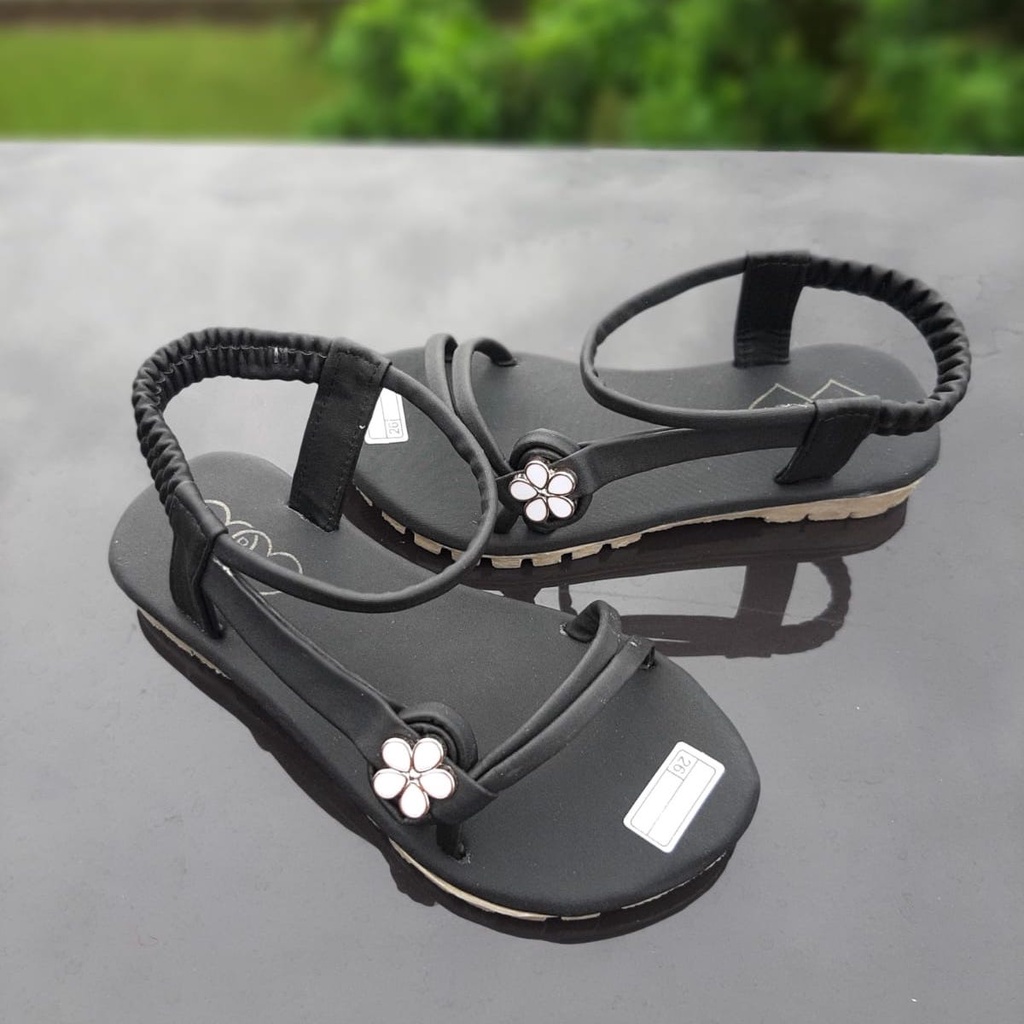 VINANDOZ SDP11-3135 Sandal Tali Anak Perempuan umur 7 8 9 tahun - Sol Karet Anti Slip Motif Bunga