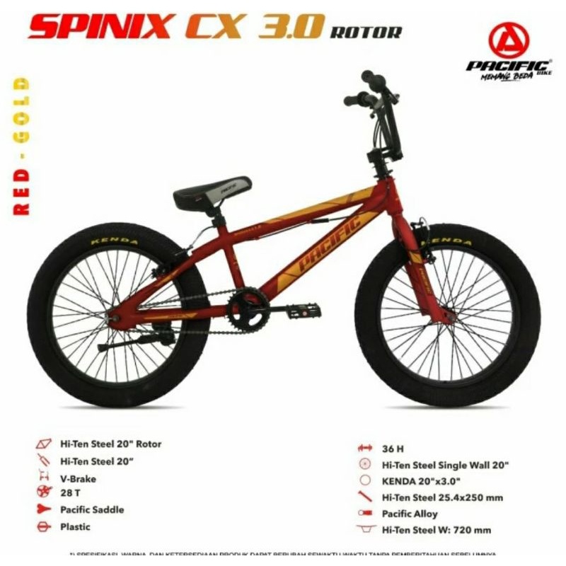 Sepeda anak laki BMX PACIFIC SPINIX CX 3.0 ROTOR stang bisa diputar 360 °  ban jumbo 20 inch