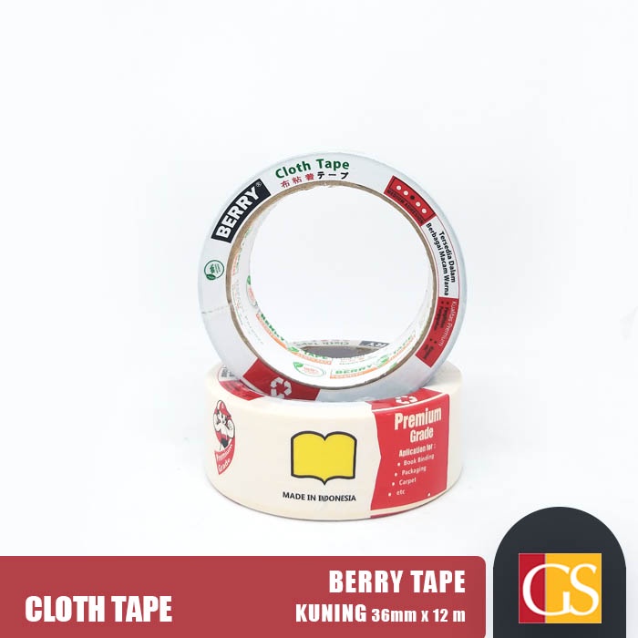 

Lakban Kain Kuning Berry Cloth Tape 36mm / 1.5 inch x 12m