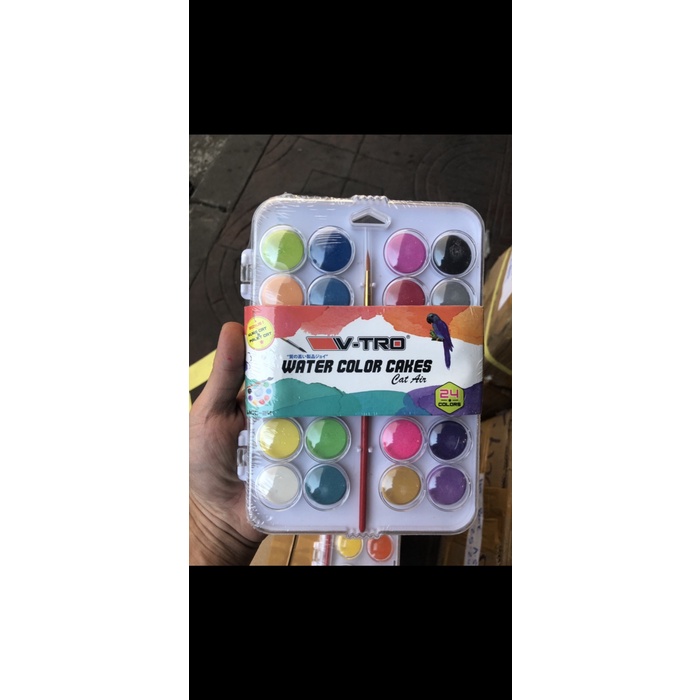 

air-cat- water color cake vtro 24 warna cat air -cat-air.