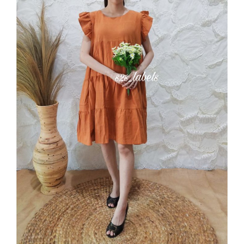 Dress Korea/ Moonel Dress / Linen Dress Ko Mun Yeong Style / Baby Doll Layers Dress