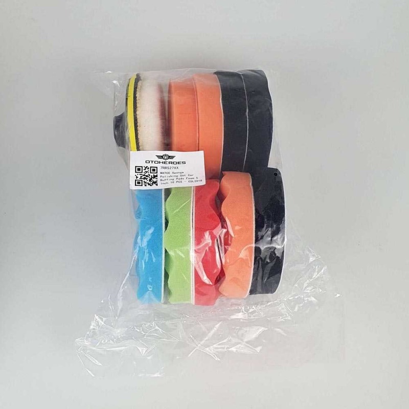 Mata Bor Busa Poles Polishing Set Car Buffing Pads Foam 5Inch 10Pcs