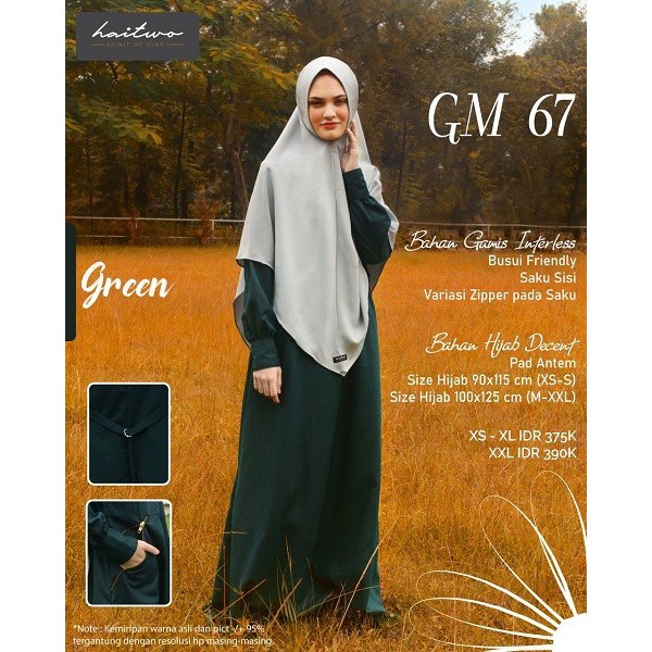 BAJU GAMIS SET HIJAB  DEWASA PREMIUM HAITWO  GM 67 PAKAIAN