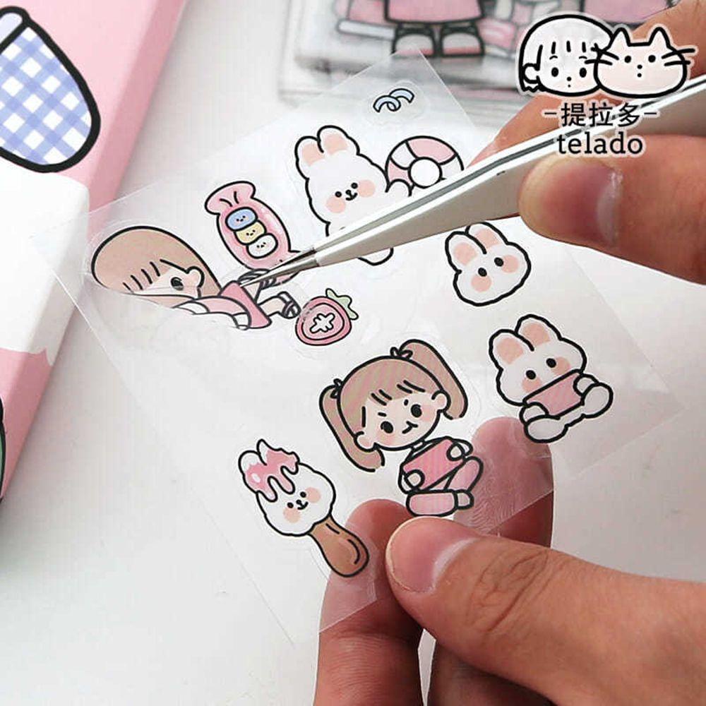 R-flower Stationery Stiker Pembuatan Kartu Stationery Album Planner Jurnal PET Stiker Hias