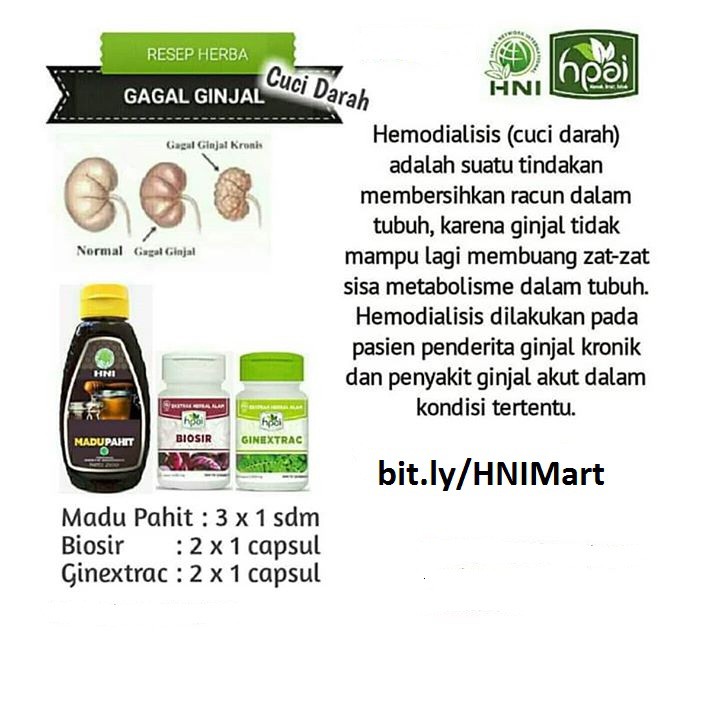 Gagal Ginjal Cuci Darah Paket Resep Herba Hni Hpai Shopee Indonesia