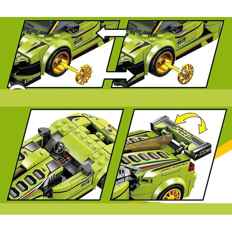 GIJ - B RACING Building Blocks Mainan Rakit Mobil Speed Sport Car