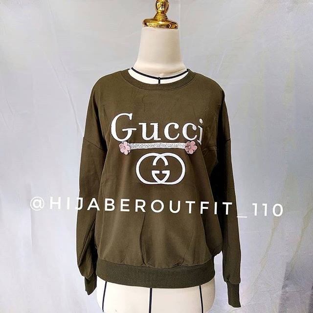 Sweater kaos import branded gucci army