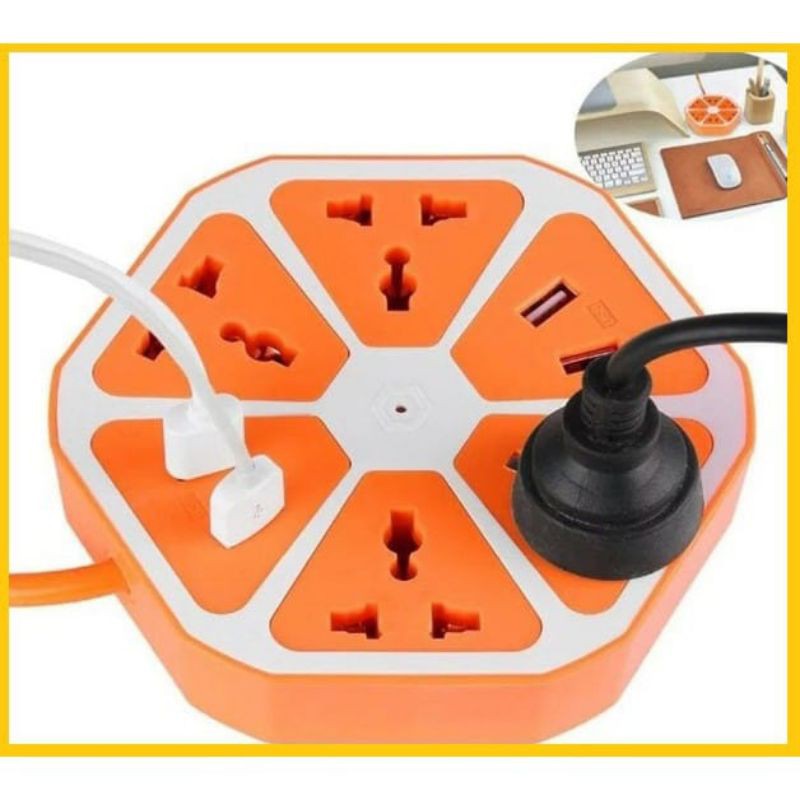 HEXAGON SOCKET / STOP KONTAK USB / SOCKET CHARGER HEXAGON / USB SOKET LISTRIK 4 USB