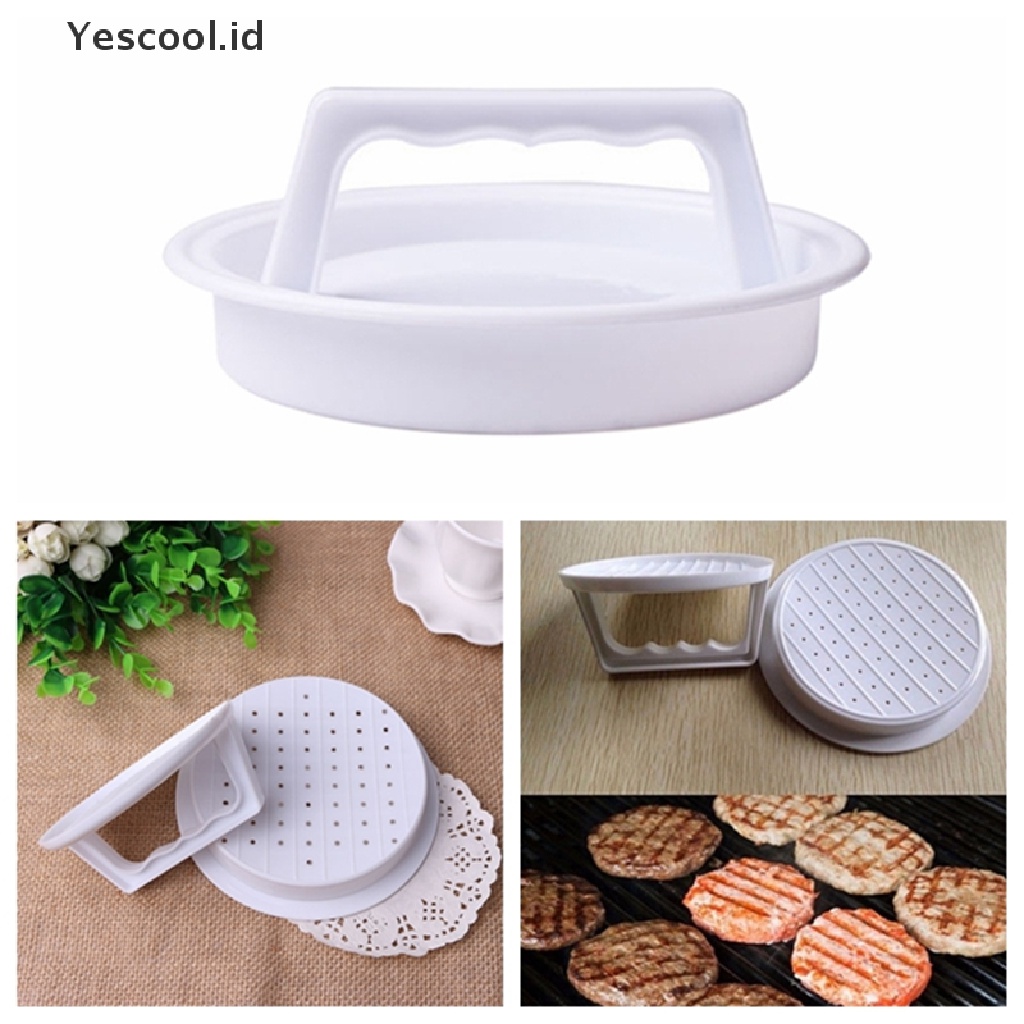 (Yescool) Cetakan Daging Hamburger Bahan Plastik