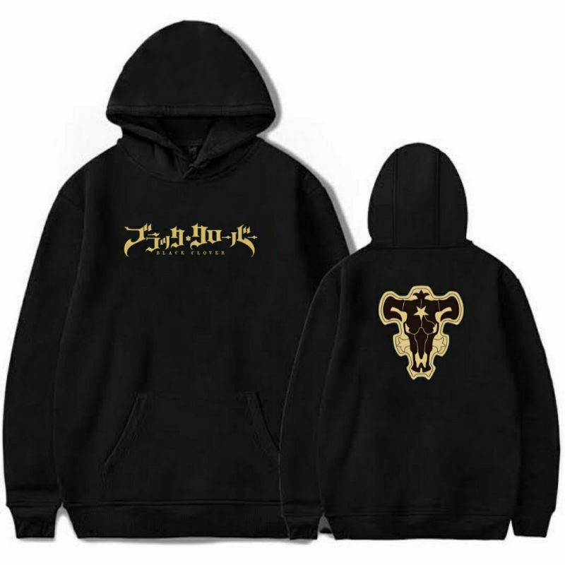 Jaket Sweater Anime Black Clover Hoodie Gold logo