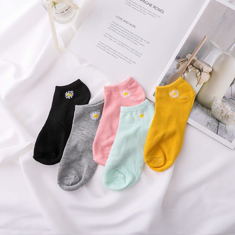 Kaos Kaki Semata Kaki Bunga Daisy Ankle Sock