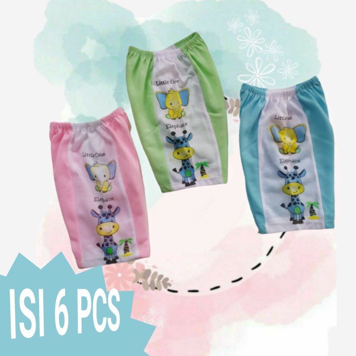 [6pcs] Celana Bayi Pendek Usia 0/6 bulan