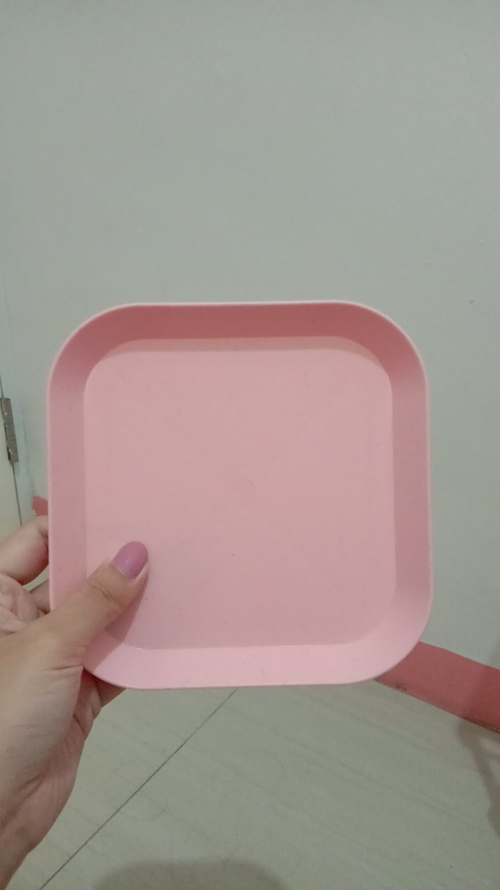 Bmw Kitchen Ware - Piring Jerami Kotak Piring Buah Sayur Makanan Wheat Straw Square Plate Warna