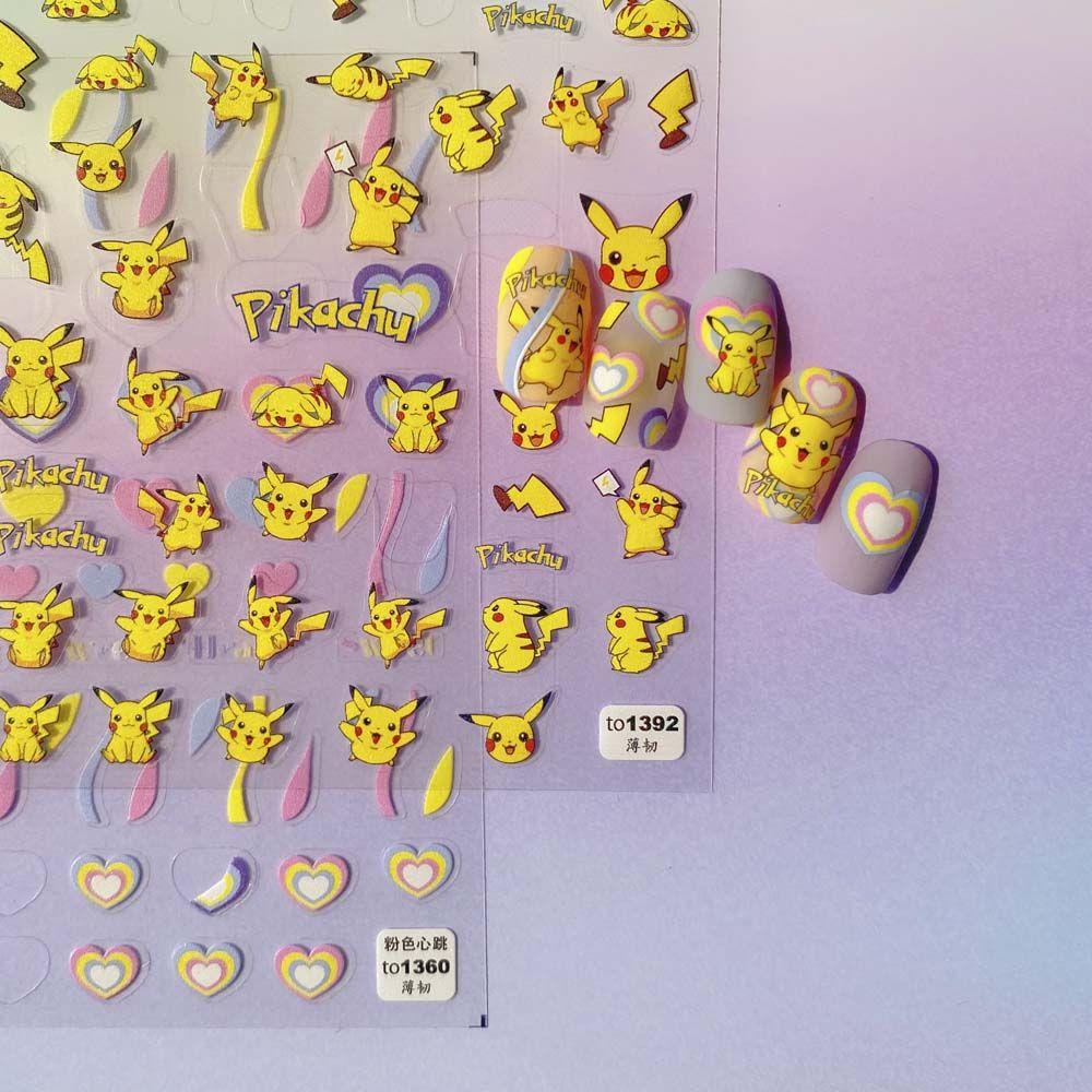 Mxbeauty Kartun Stiker Kuku Wanita Beruang Kelinci Manikur Aksesoris Stitch Nail Art Dekorasi