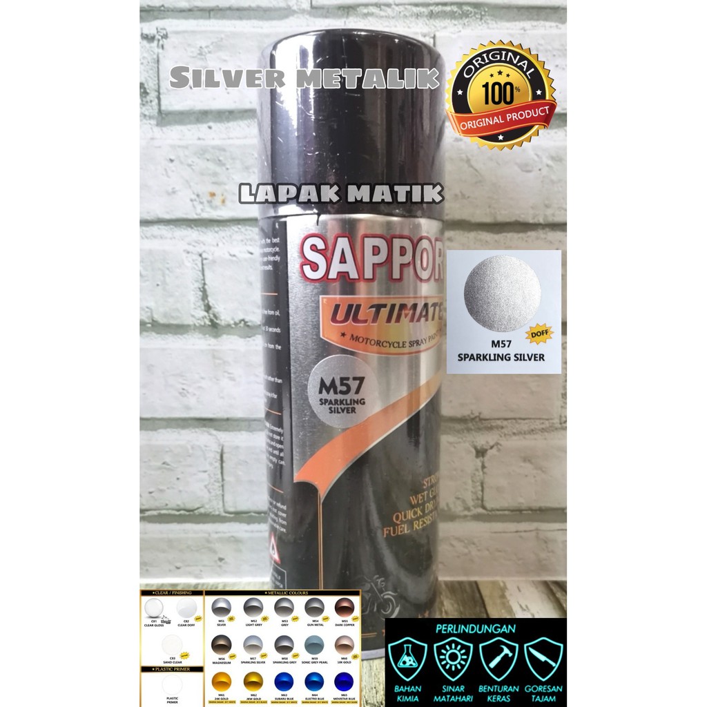 Paket Pilok Sapporo METALIK SPARKLING SILVER GREY M57 M58 400ML