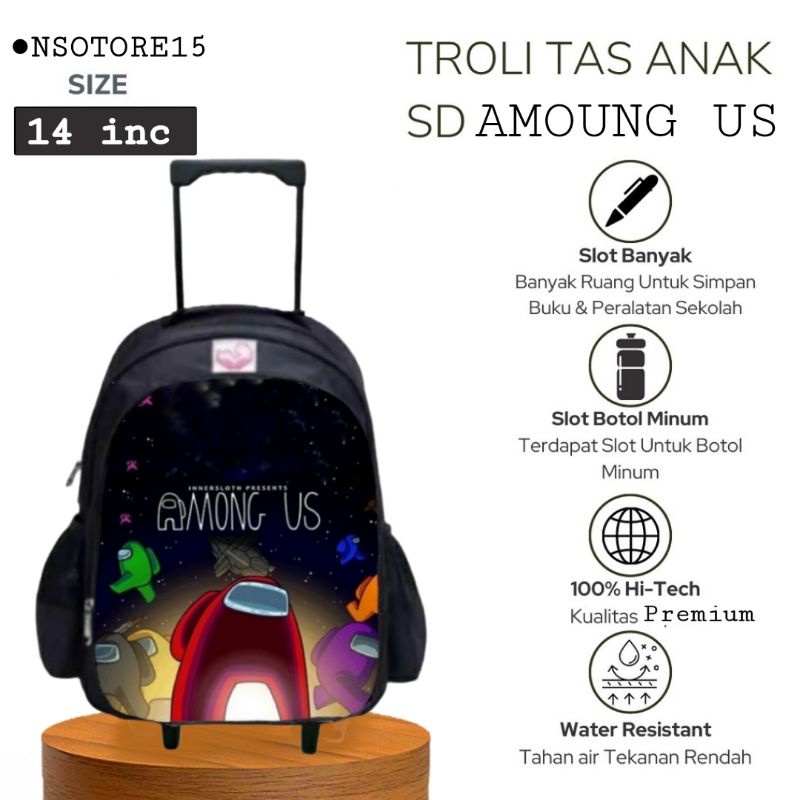 [BISA COD] PROMO Tas Ransel Troly Sekolah Laki Laki Anak Sd AMOUNG US Realpict