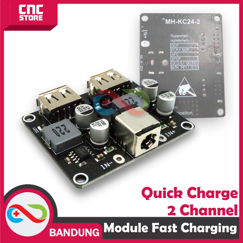 MODULE FAST CHARGING STEP-DOWN 9-30V to QC3.0 QUICK CHARGE 2 CHANNEL