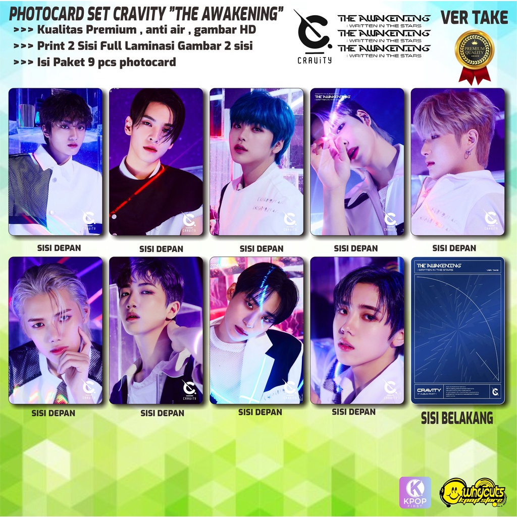 PHOTOCARD SET PC CRAVITY PREMIUM // VENI VIDI VICI // THE AWAKENING // PRINT 2 SISI // 9 PCS FULL LAMINASI