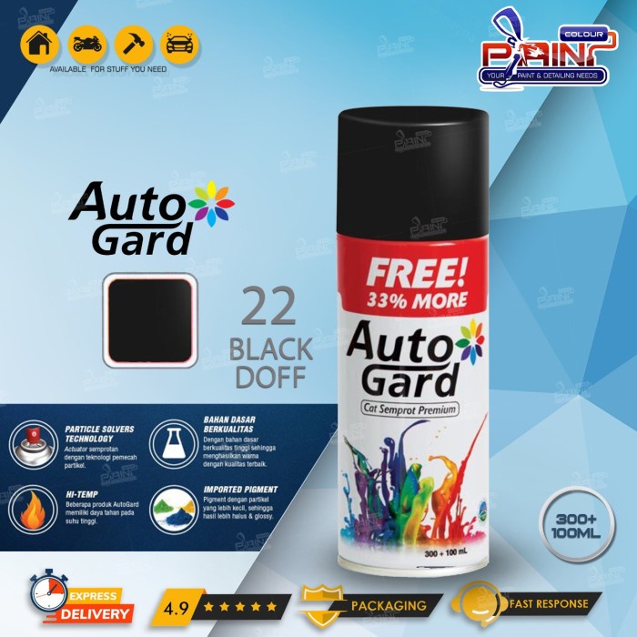 AUTOGARD FLAT BLACK DOFF 22 - Cat Semprot Premium Motor Rumah