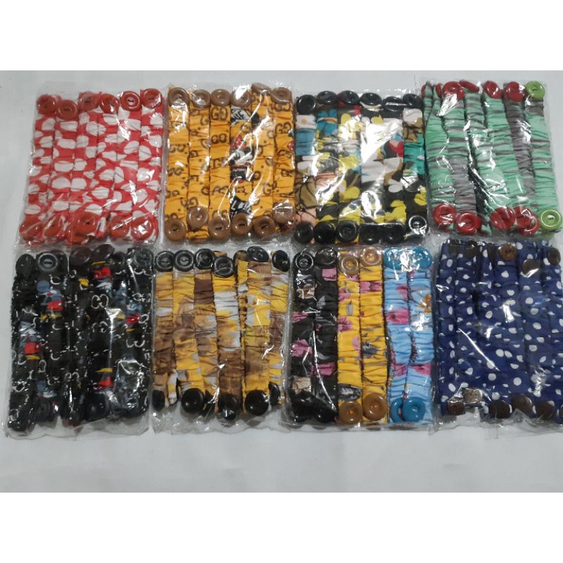 12 PCS KONEKTOR MASKER HIJAB MOTIF (RANDOM)