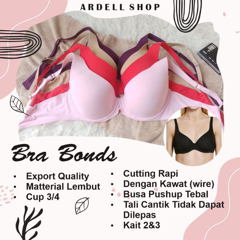 CB BRA WANITA KAWAT BONDS SEAMLESS CUP POLOS 32B 32C 34C