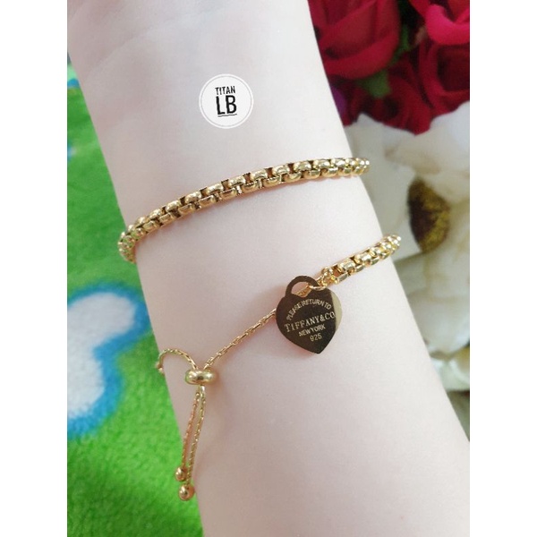 Gelang serut love ulir tambang gold N140721002