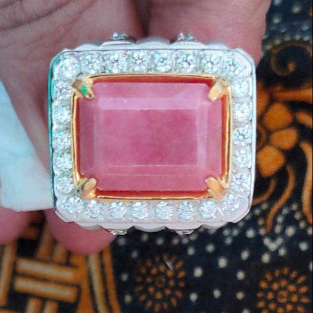 Cincin pria natural red borneo (asli kalimantan) mewah